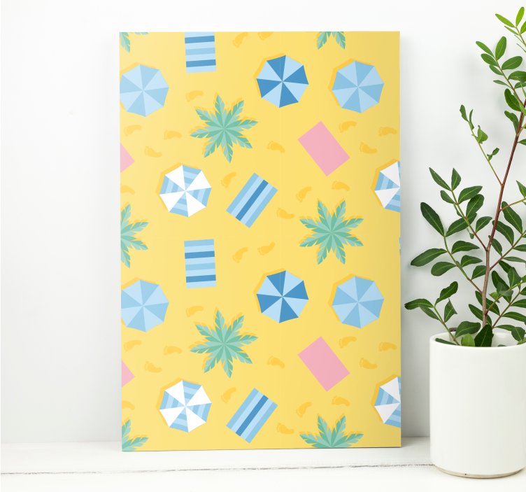 Tableau fleurs motif essentiels de plage - TenStickers