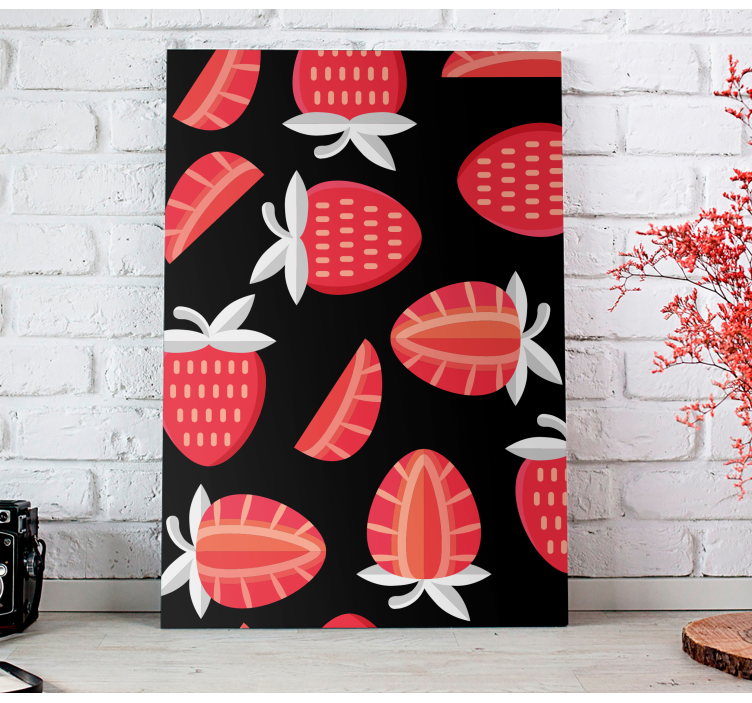 Tableau fruits motif fraises - TenStickers