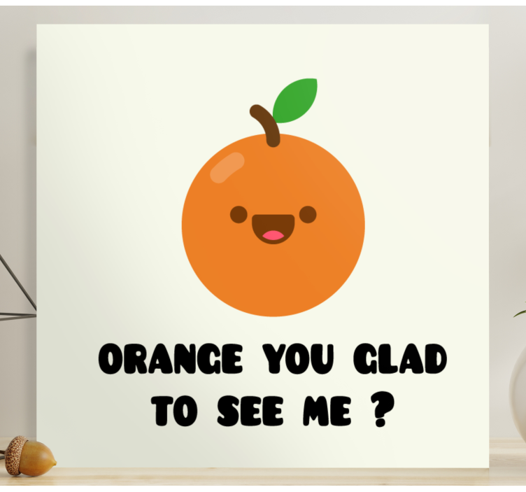 Tableau fruits personnage orange joyeux - TenStickers