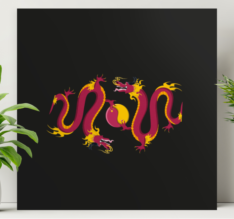 Tableau libellule danse du dragon de feu - TenStickers