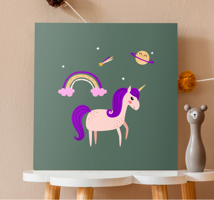 Tableau licorne aventure de licorne féerique - TenStickers
