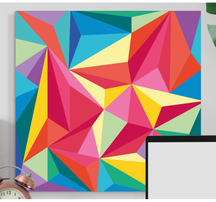 Tableau géométrique motif de triangle coloré - TenStickers