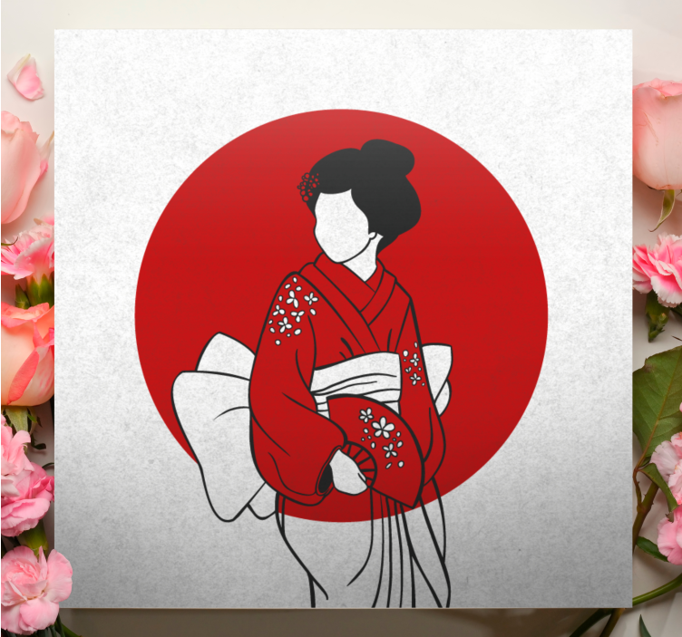 Tableau oriental Élégance du kimono traditionnel - TenStickers