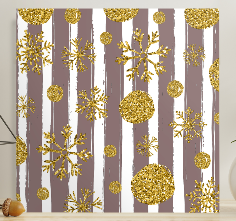 Tableau ornemental motifs flocons d'or - TenStickers
