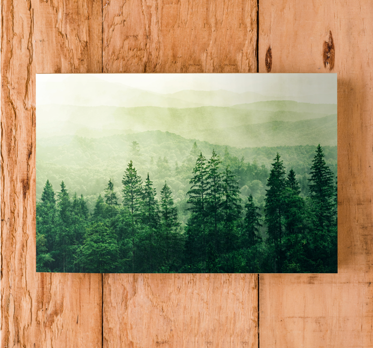 Tableau paysage Cime des arbres de la forêt verte - TenStickers
