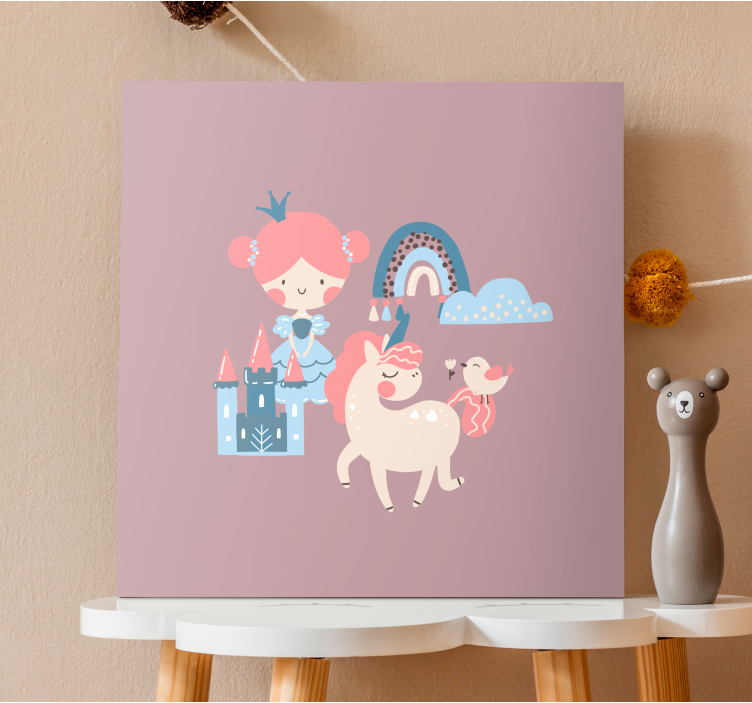 Tableau bébé fantaisie de princesse licorne - TenStickers