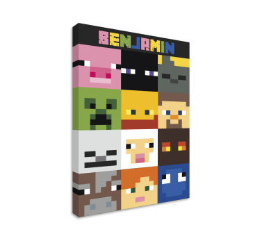 Tableau personnalisé visages pixelisés de jeu - TenStickers