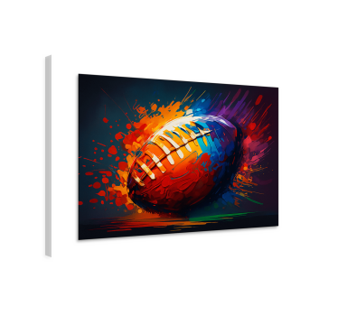 Tableau sports ballon de rugby multicolore - TenStickers
