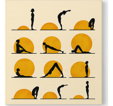 Tableau sports positions de yoga au soleil - TenStickers