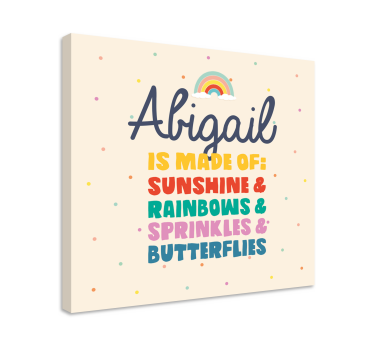 Tableau prénom personnalisé arcs-en-ciel - TenStickers