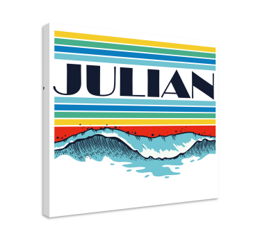 Tableau personnalisé texte Vagues rétro - TenStickers
