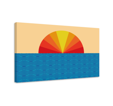 Tableau vintage reflet du coucher du soleil - TenStickers
