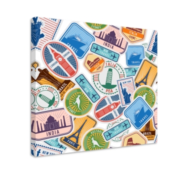 Tableau collage de monuments mondiaux - TenStickers