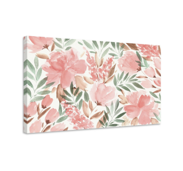 Tableau moderne fleurs roses à l'aquarelle - TenStickers