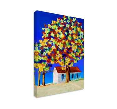 Tableau paysages canopée d'arbres colorés - TenStickers