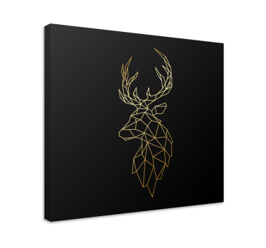 Tableau tête de cerf Cerf origami doré - TenStickers