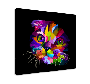 Tableau chat multicolore style pop art - TenStickers