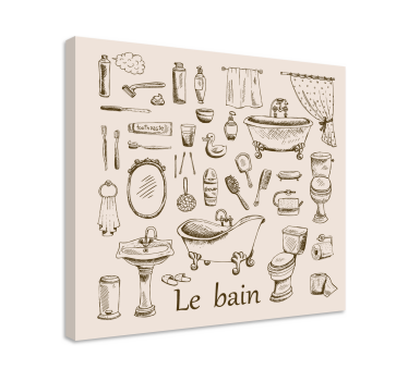 Tableau rétro Salle de bain vintage - TenStickers
