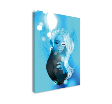 Tableau personnage figure aux cheveux bleus - TenStickers
