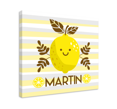 Tableau fruits Émoticône de citron souriant - TenStickers