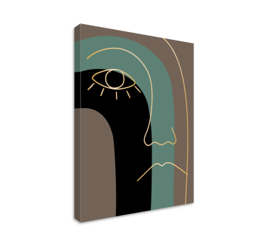 Tableau abstrait contour du visage minimaliste - TenStickers