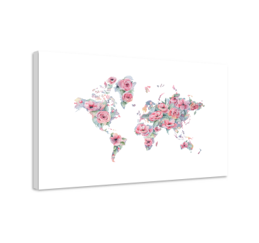 Tableau fleurs et plantes motif floral blanc - TenStickers