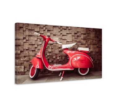 Tableau rétro Moto rouge - TenStickers