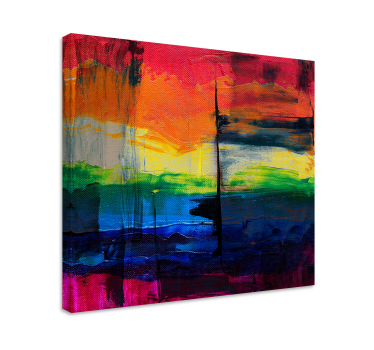 Tableau abstrait rayures de couleurs vives - TenStickers
