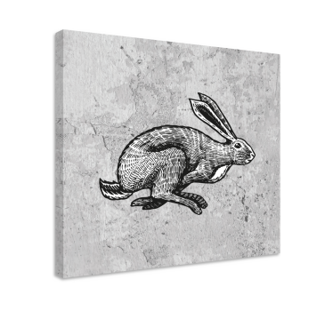 Tableau animaux design de lapin en course - TenStickers