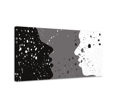Tableau décoratif Demi-visage blanc et foncé - TenStickers