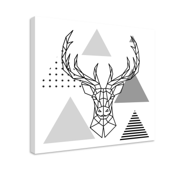 Tableau animaux Dessin de renne noir et blanc - TenStickers