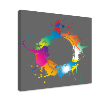 Tableau abstrait cercle éclaboussé coloré - TenStickers