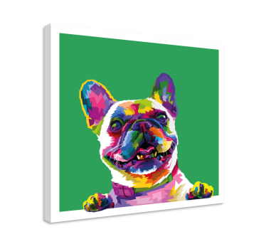 Tableau de chien Arc en ciel de bouledogue français - TenStickers
