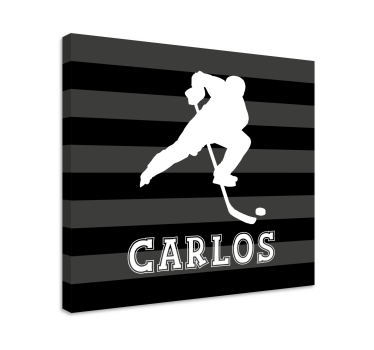 Tableau sports joueur de hockey avec nom - TenStickers
