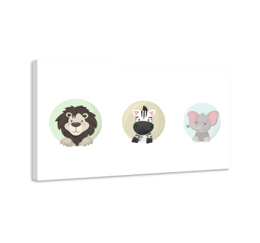 Tableau pour chambre bébé Ensemble d'animaux - TenStickers