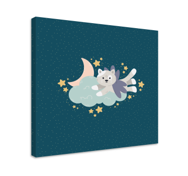 Tableau chat rêve de chat volant - TenStickers