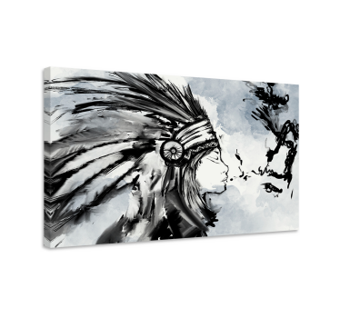 Tableau personnage profil amérindien - TenStickers