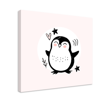 Tableau pour chambre bébé Doodle mignon bébé pingouin dessiné - TenStickers