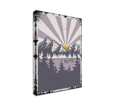 Tableau paysages coucher de soleil en montagne - TenStickers