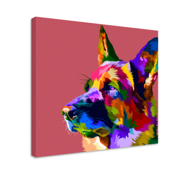Tableau d'un berger allemand multicolore - TenStickers