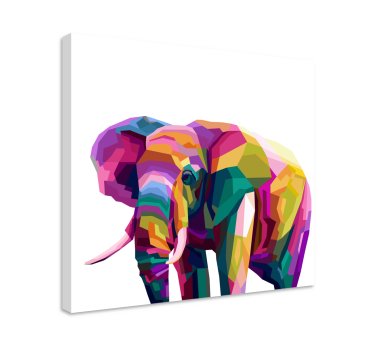Toile éléphant éléphant réaliste multicolore - TenStickers