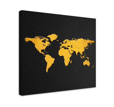 Tableau carte du monde effet noir et doré - TenStickers