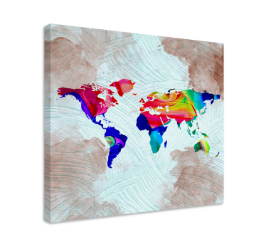 Tableau mappemonde Artistique multicolore - TenStickers
