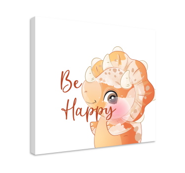 Tableau style scandinave Dinosaure être heureux - TenStickers