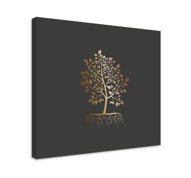 Tableau arbres arbre aux feuilles dorées - TenStickers