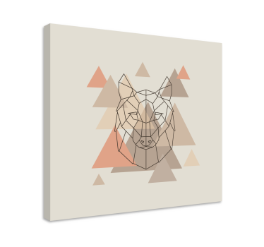 Tableau de personne tête de loup géométrique - TenStickers