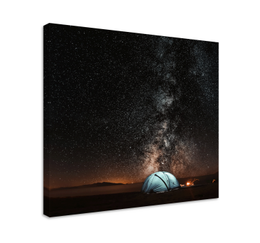 Tableau camping à la belle étoile en montagne - TenStickers