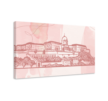 Tableau villes et pays silhouette de ville historique - TenStickers