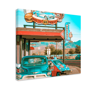 Tableau deco salon Restaurant et voitures - TenStickers