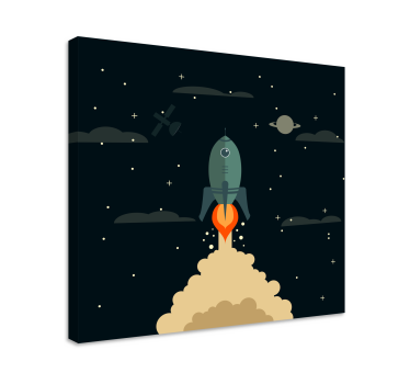 Cadre jeux vidéo expédition de lancement de fusée - TenStickers